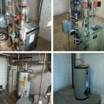 Before and after installation of Weil McLain heating and domestic hot water system