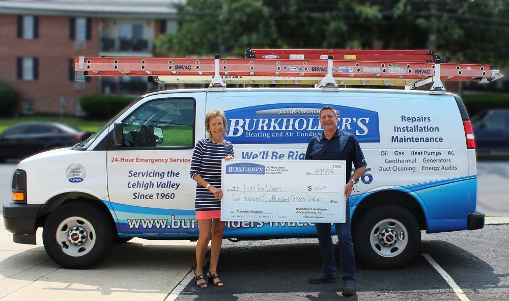 Burkholder’s Heating and Air Conditioning donates $2,615 to Truth for Women