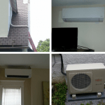 Installation of Fujitsu ductless heat pump system for living room and bedroom area
